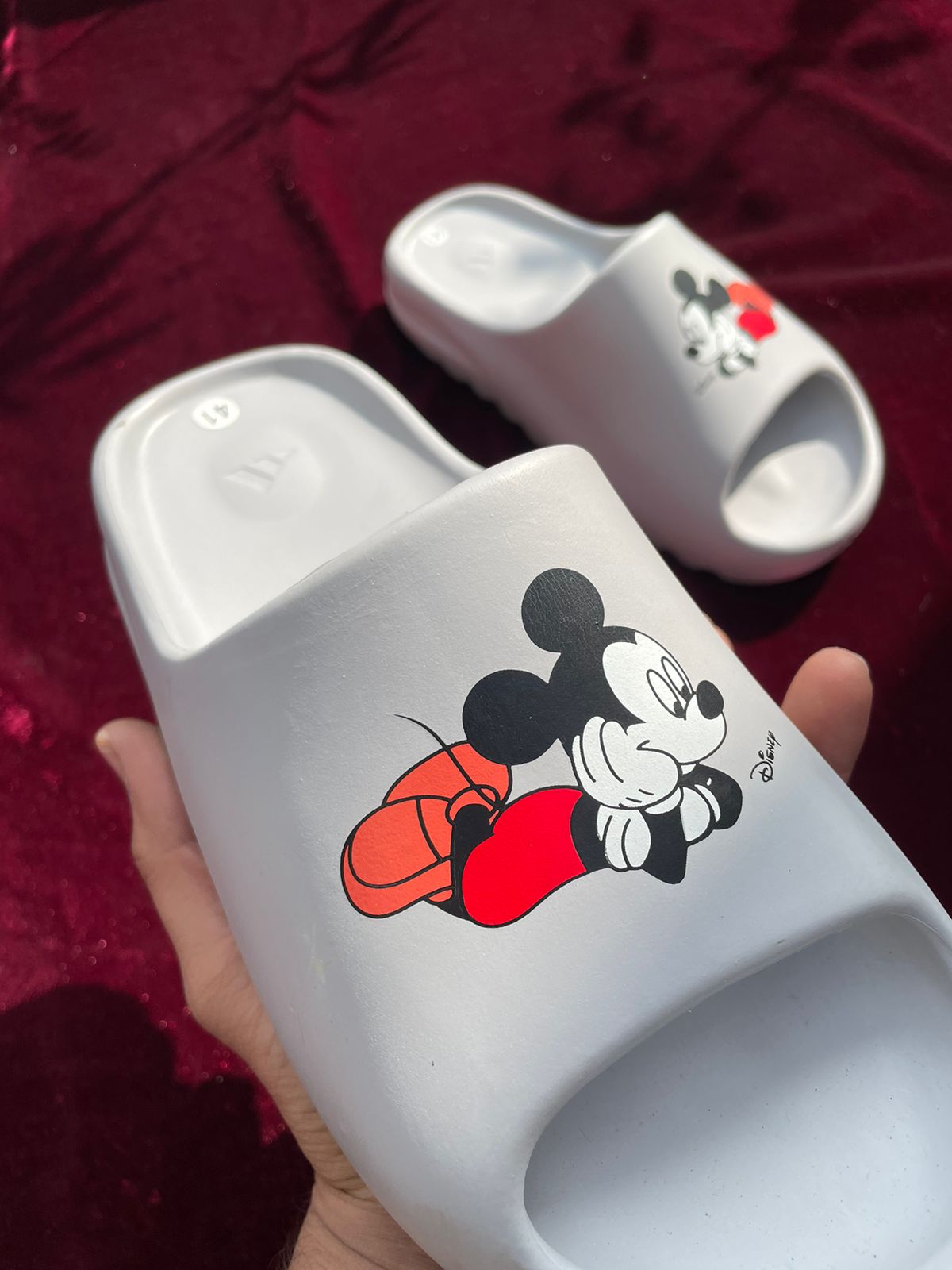 Yeezy Micky Mouse Slides (Silver) - Image 4