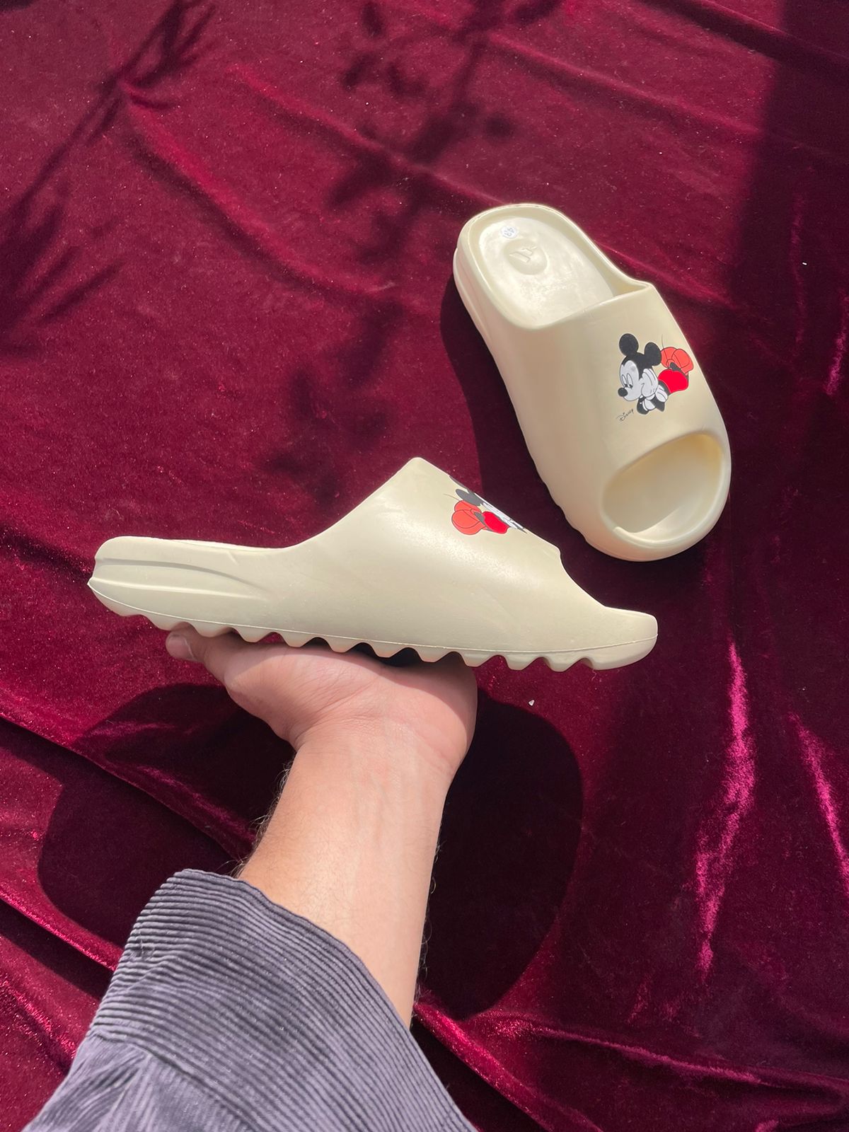 Yeezy Micky Mouse Slides (Bone)