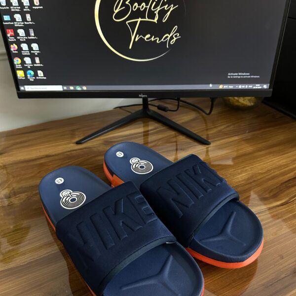 # Off Court Slides (Navy/Orange)