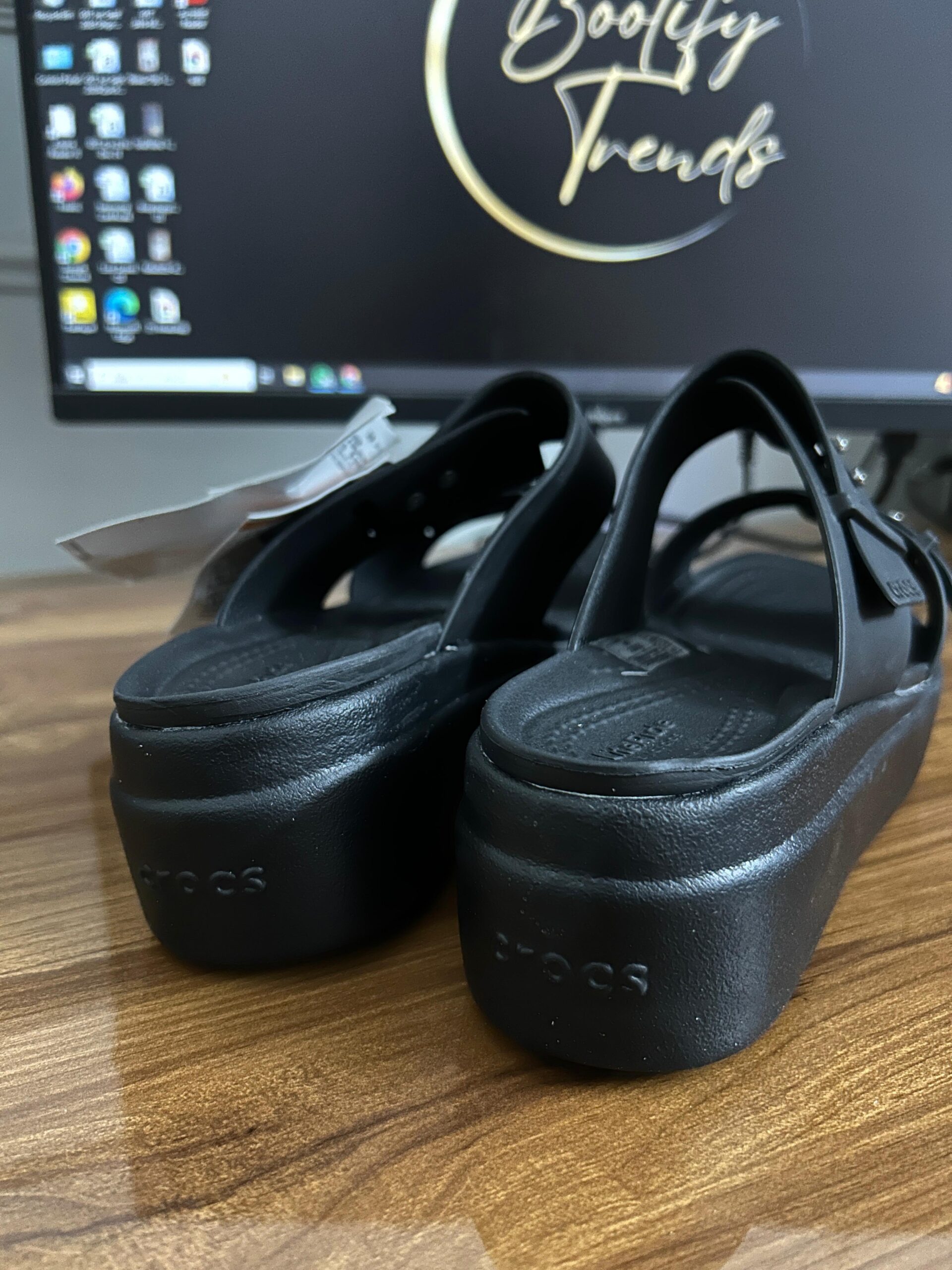 Brooklyn Low Wedge Sandal (Black) - Image 3