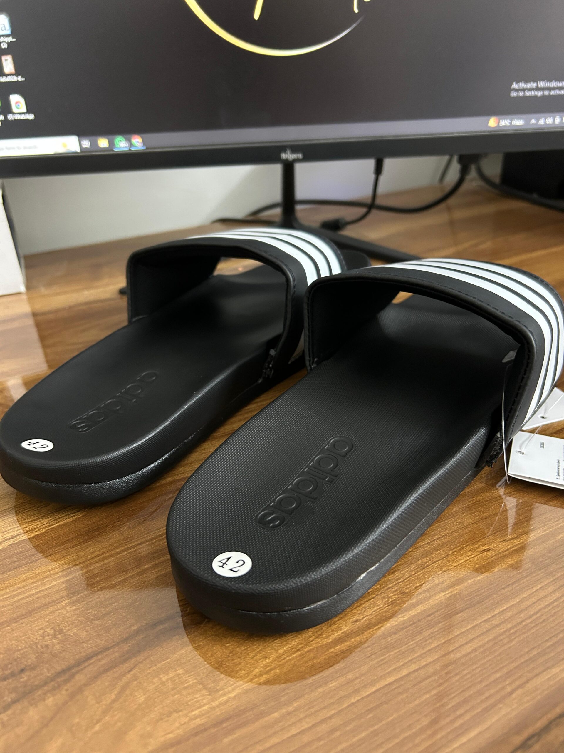 Adilette Slides (Black/White)