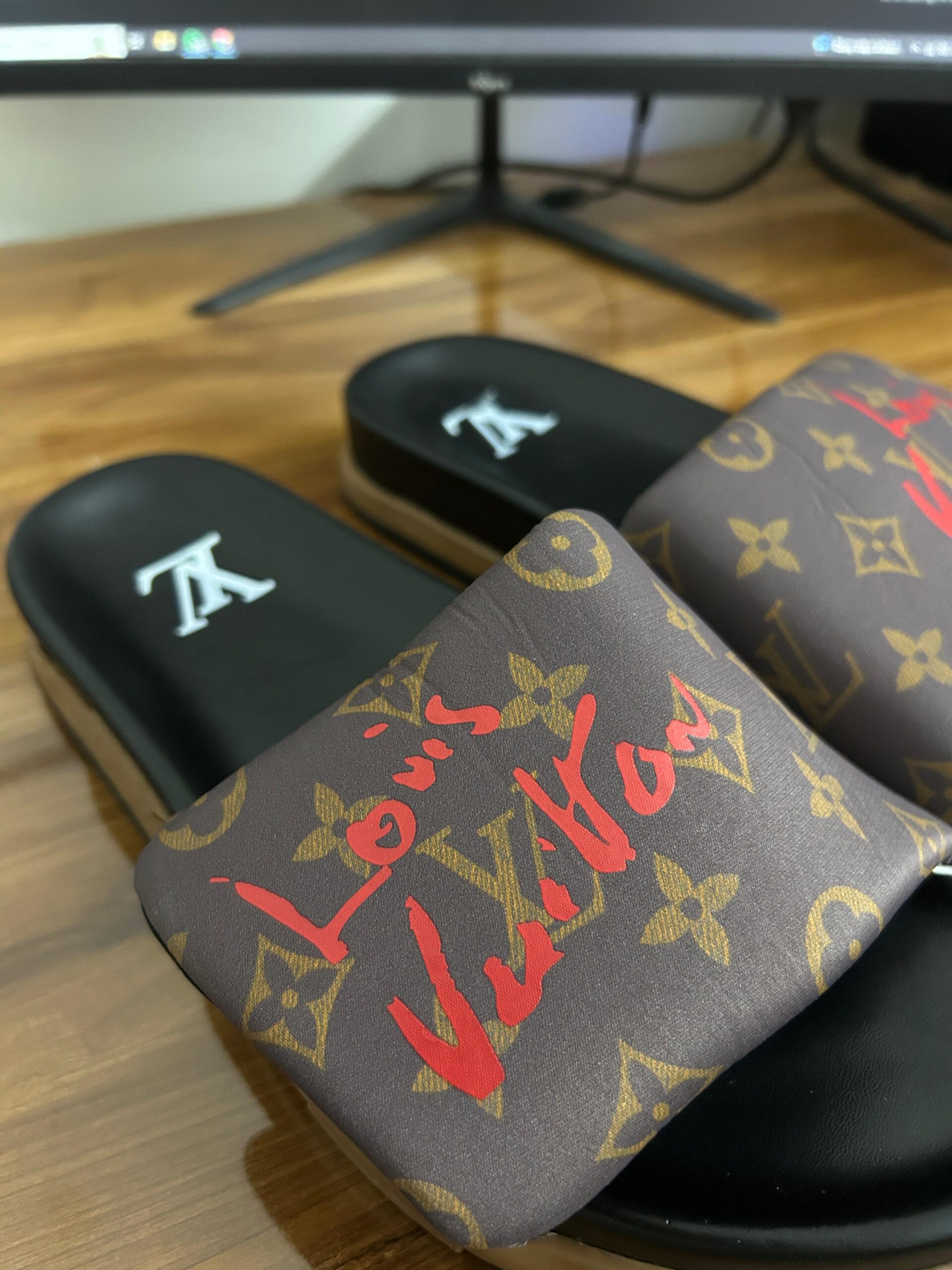 LV Monogram Slides (Brown)