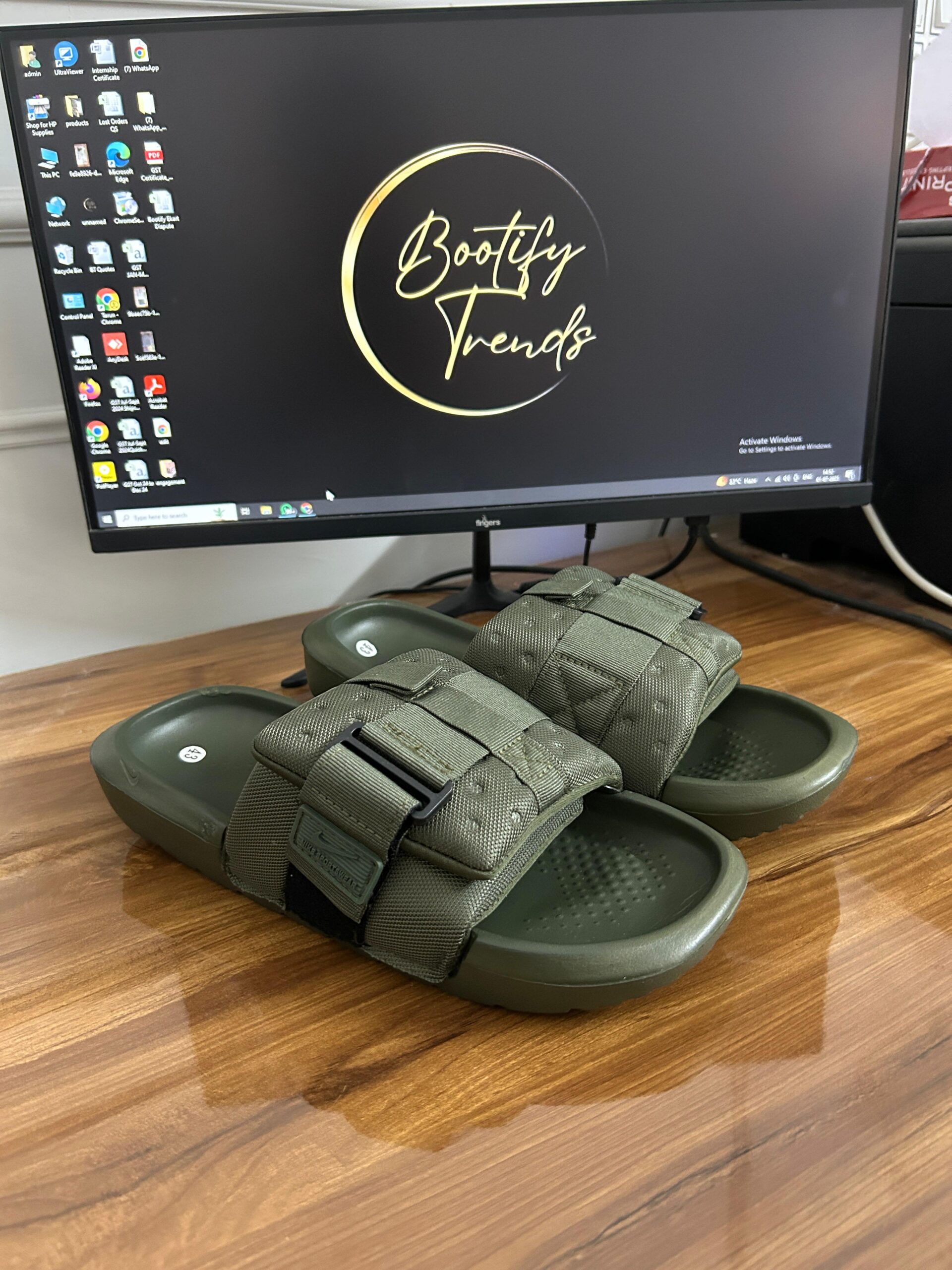 # Off Court Adjust Sport Wear Slides (Green)