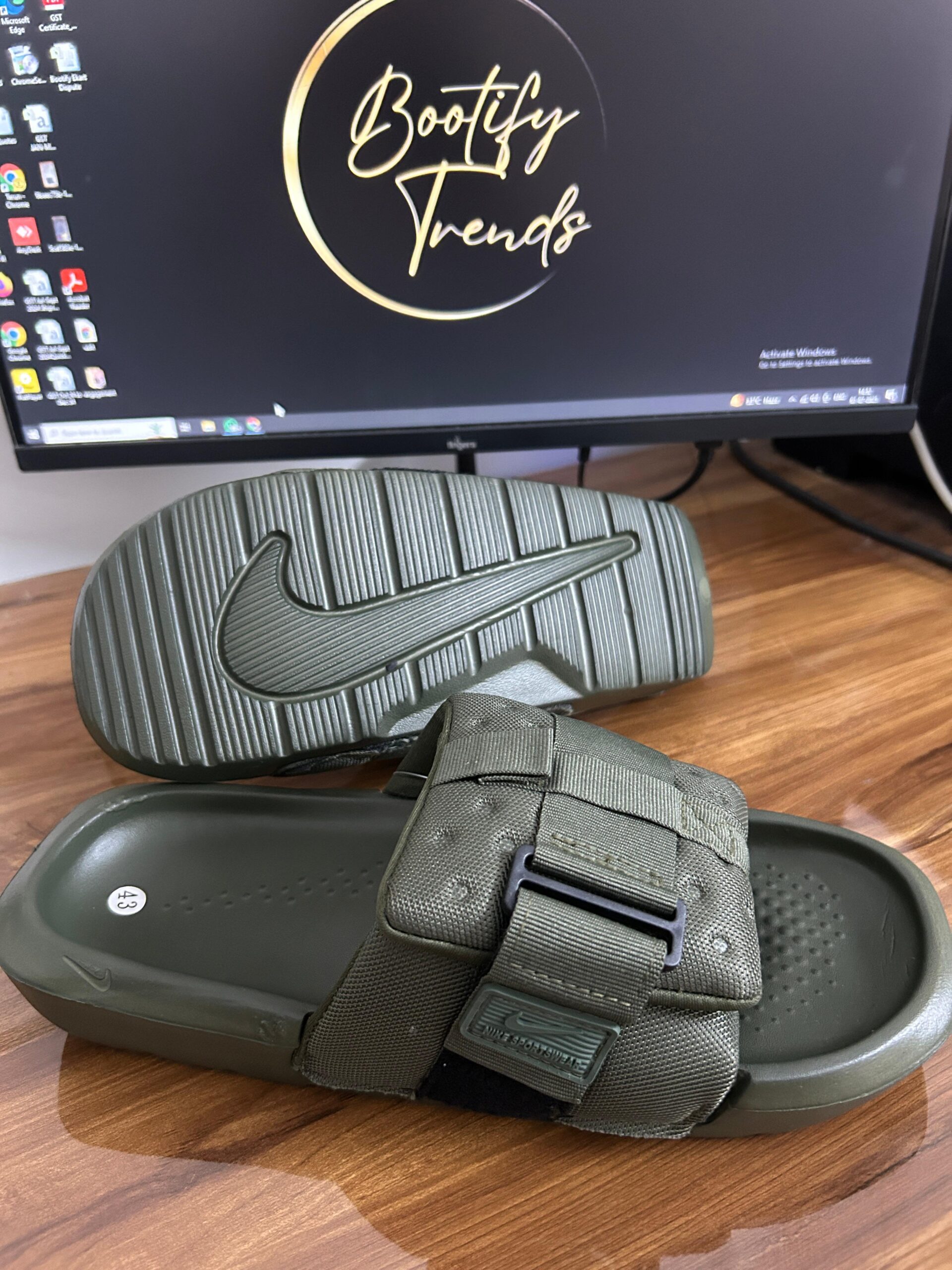 # Off Court Adjust Sport Wear Slides (Green)