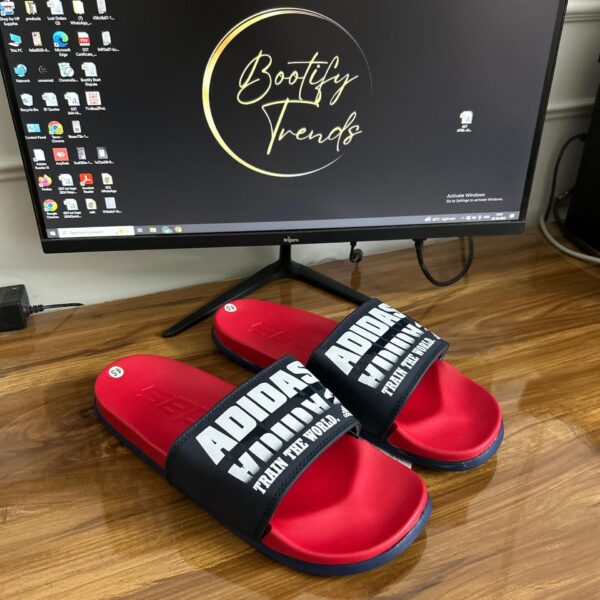 Adilette Slides (Navy Red)