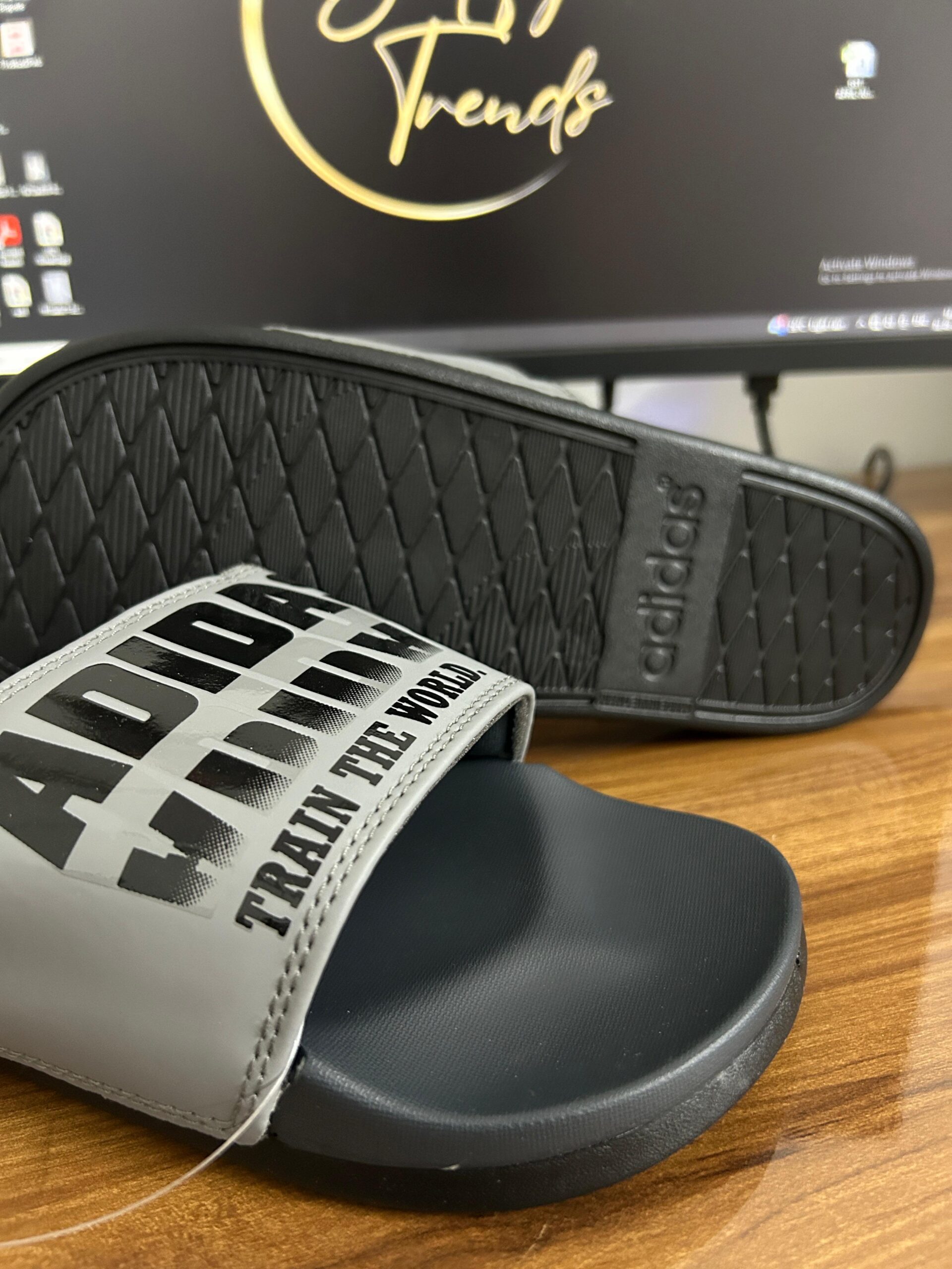 Adilette Slides (Black/Grey)