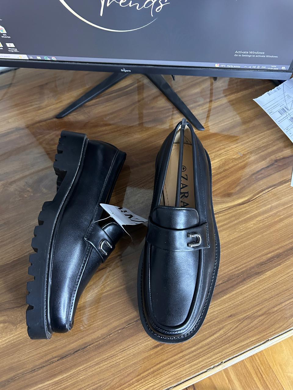 Zara Chunky Penne Loafer (Black)