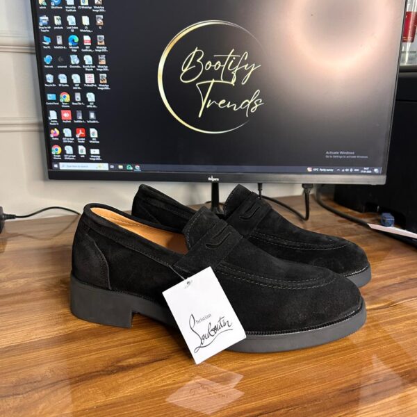 Christian Louboutin Penne Suede Leather Loafer (Black)